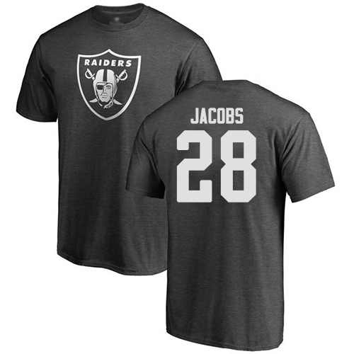 Men Oakland Raiders Ash Josh Jacobs One Color NFL Football #28 T Shirt